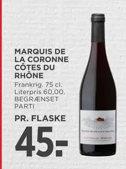 MENY MARQUIS DE LA CORONNE CÔTES DU RHÔNE tilbud