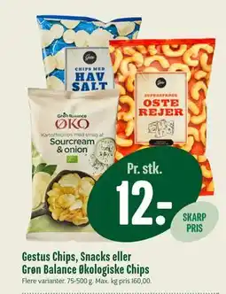 Min Købmand Gestus Chips, Snacks eller Grøn Balance Økologiske Chips tilbud
