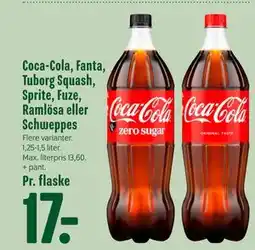 Min Købmand Coca-Cola, Fanta, Tuborg Squash, Sprite, Fuze, Ramlösa eller Schweppes tilbud