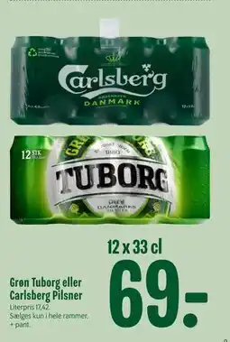 Min Købmand Grøn Tuborg eller Carlsberg Pilsner tilbud