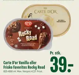 Min Købmand Carte D'or Vanilla eller Frisko Favorites Rocky Road tilbud