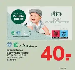 SPAR Grøn Balance Baby Vådservietter tilbud