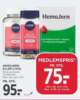 MENY HEMOJERN ELLER LIVOL tilbud