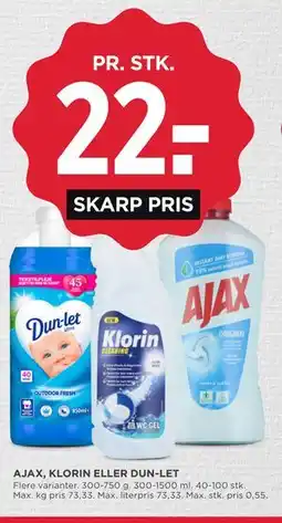 MENY AJAX, KLORIN ELLER DUN-LET tilbud