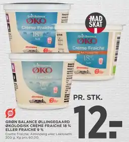 MENY GRØN BALANCE ØLLINGEGAARD ØKOLOGISK CREME FRAICHE 18 % ELLER FRAICHE 9 % tilbud
