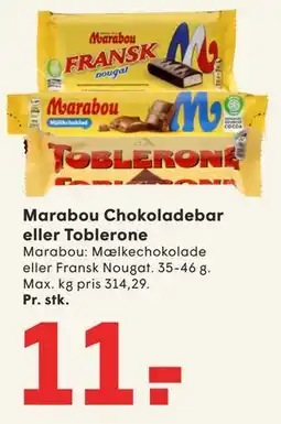 SPAR Marabou Chokoladebar eller Toblerone tilbud