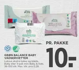 MENY GRØN BALANCE BABY VÅDSERVIETTER tilbud