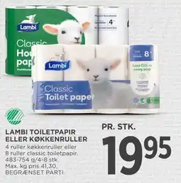MENY LAMBI TOILETPAPIR ELLER KØKKENRULLER tilbud