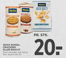 MENY WASA RUNDA, CRACKERS ELLER BISCUIT tilbud