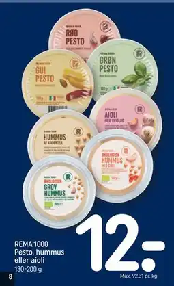 REMA 1000 REMA 1000 Pesto, hummus eller aioli tilbud