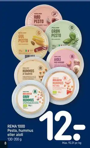 REMA 1000 Pesto, hummus eller aioli
