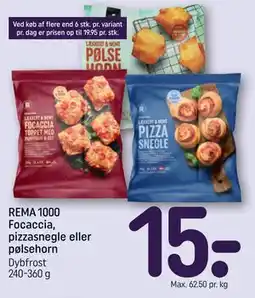 REMA 1000 REMA 1000 Focaccia, pizzasnegle eller pølsehorn tilbud