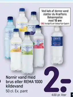 REMA 1000 Nornir vand med brus eller REMA 1000 kildevand tilbud