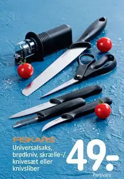 REMA 1000 Universalsaks, brødkniv, skrælle-/ knivesæt eller knivsliber tilbud