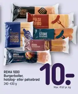 REMA 1000 REMA 1000 Burgerboller, hotdog- eller pølsebrød tilbud