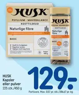 REMA 1000 HUSK Kapsler eller pulver tilbud