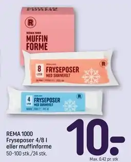 REMA 1000 REMA 1000 Fryseposer 4/8 l eller muffinforme tilbud