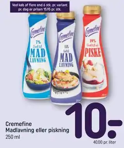 REMA 1000 Cremefine Madlavning eller piskning tilbud