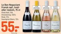 REMA 1000 Le Bon Negociant Fransk rød-, hvid- eller rosévin, 75 cl tilbud