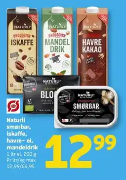 Løvbjerg Naturli smørbar, iskaffe, havre- el. mandeldrik tilbud