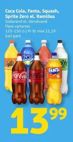 Løvbjerg Coca Cola, Fanta, Squash, Sprite Zero el. Ramlösa tilbud