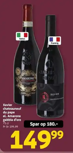 Løvbjerg Xavier chateauneuf du pape el. Amarone gabbia d'oro tilbud