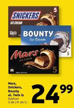 Løvbjerg Mars, Snickers, Bounty el. Twix is tilbud