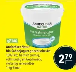 Citti Andechser Natur Bio Sahnejogurt griechische Art tilbud