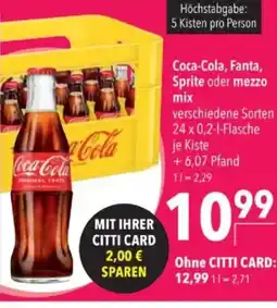Citti Coca-Cola, Fanta, Sprite oder mezzo mix tilbud