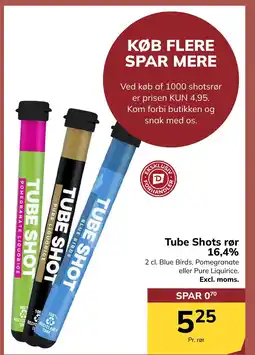 Dagrofa S-Engros Tube Shots rør 16,4% tilbud