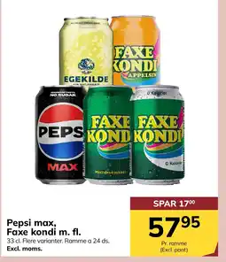 Dagrofa S-Engros Pepsi max, Faxe kondi m. fl. tilbud