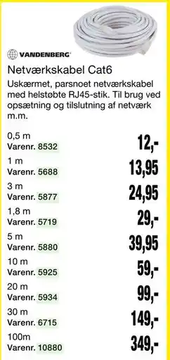 Harald Nyborg Netværkskabel Cat6 tilbud
