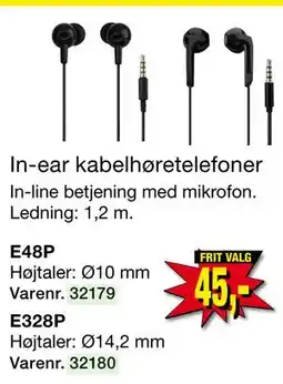 Harald Nyborg In-ear kabelhøretelefoner tilbud