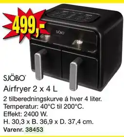 Harald Nyborg SJÖBO Airfryer 2 x 4 L tilbud