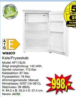 Harald Nyborg wasco Køle/Fryseskab tilbud