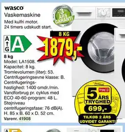 Harald Nyborg wasco Vaskemaskine tilbud
