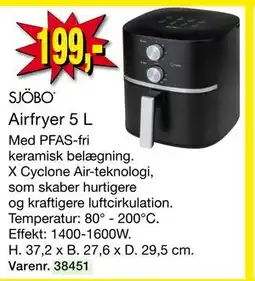 Harald Nyborg SJÖBO Airfryer 5 L tilbud