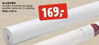 jem & fix Glasvæv Grundet.Anvendes På Vægge Og Lofter I Tørre Rum.2,Sortering Rulle å 20m tilbud