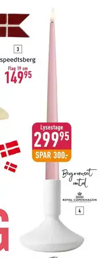 Imerco Royal Copenhagen Hvid Riflet Lysestage tilbud