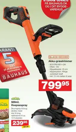 Bauhaus BLACK+DECKER Akku-græstrimmer tilbud