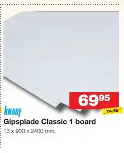 Bauhaus Gipsplade Classic 1 board tilbud