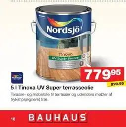 Bauhaus 5 l Tinova UV Super terrasseolie tilbud