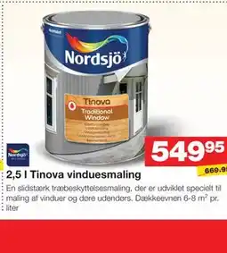 Bauhaus 2,5 l Tinova vinduesmaling tilbud