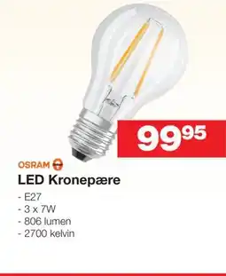 Bauhaus LED Kronepære tilbud