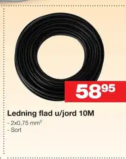 Bauhaus Ledning flad u/jord 10M tilbud