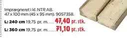 jem & fix Impregneret træ, NTR AB - 47 x 100 mm (45 x 95 mm) tilbud