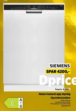 Power Siemens Home Connect app-styring Opvaskemaskine tilbud
