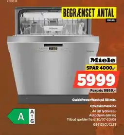 Power Miele QuickPower Wash på 58 min. Opvaskemaskine tilbud