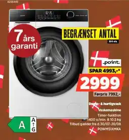 Power Point Damp- & hurtigvask Vaskemaskine tilbud