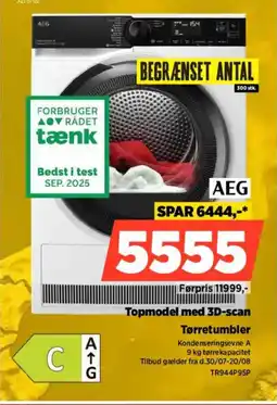 Power Aeg Topmodel med 3D-scan Tørretumbler tilbud